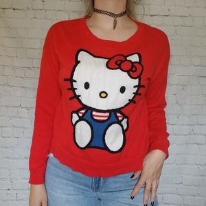 Hello Kitty S red giant kitty light weight sweater
